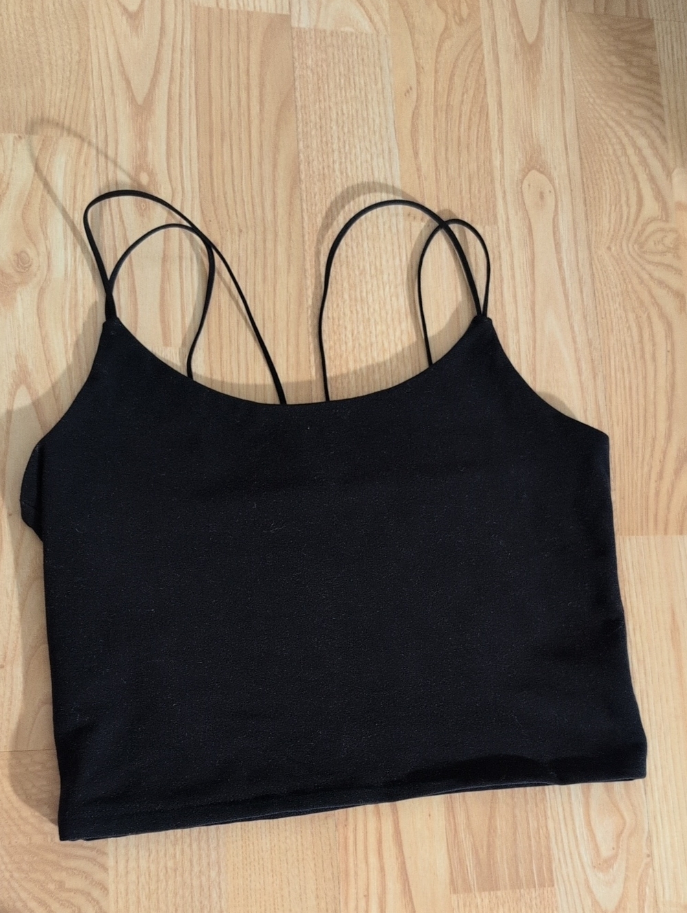 Abercrombie & Fitch Black Strappy Seamless Cropped Tank Top Size S
